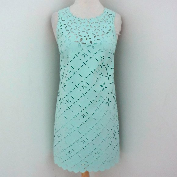 J CREW Laser Cut eyelet shift dress #B8789 - Picture 2 of 6